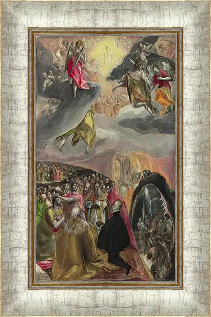 Картина в раме - The Adoration of the Name of Jesus. Эль Греко