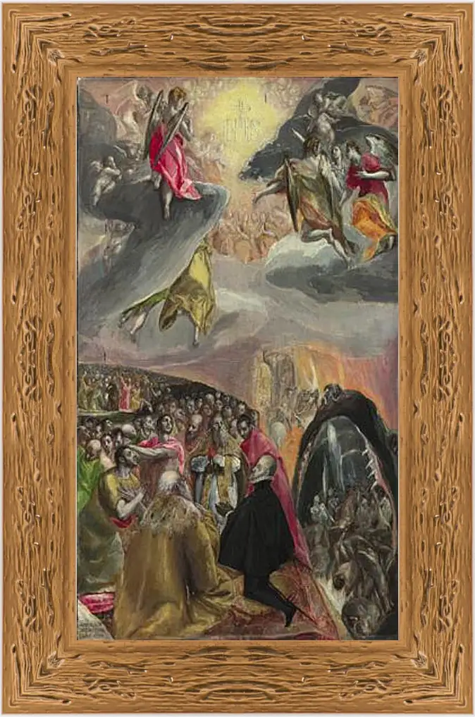 Картина в раме - The Adoration of the Name of Jesus. Эль Греко