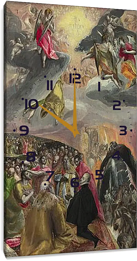 Часы картина - The Adoration of the Name of Jesus. Эль Греко
