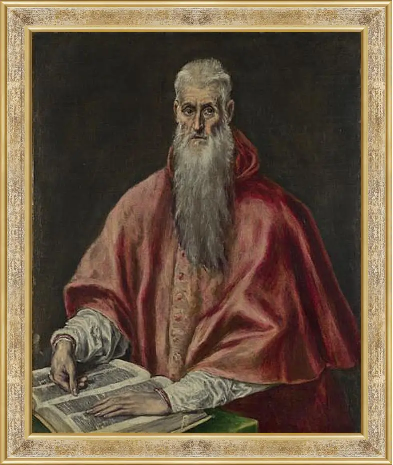 Картина в раме - Saint Jerome as Cardinal. Эль Греко