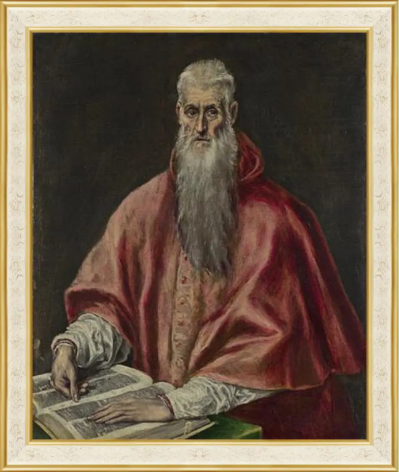 Картина в раме - Saint Jerome as Cardinal. Эль Греко