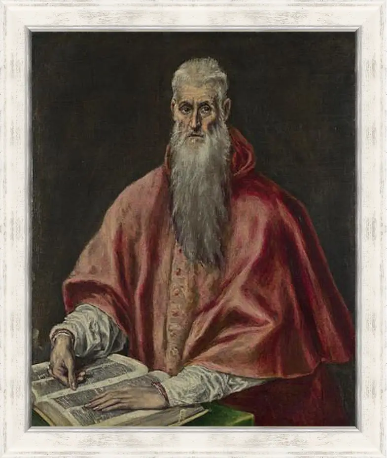 Картина в раме - Saint Jerome as Cardinal. Эль Греко