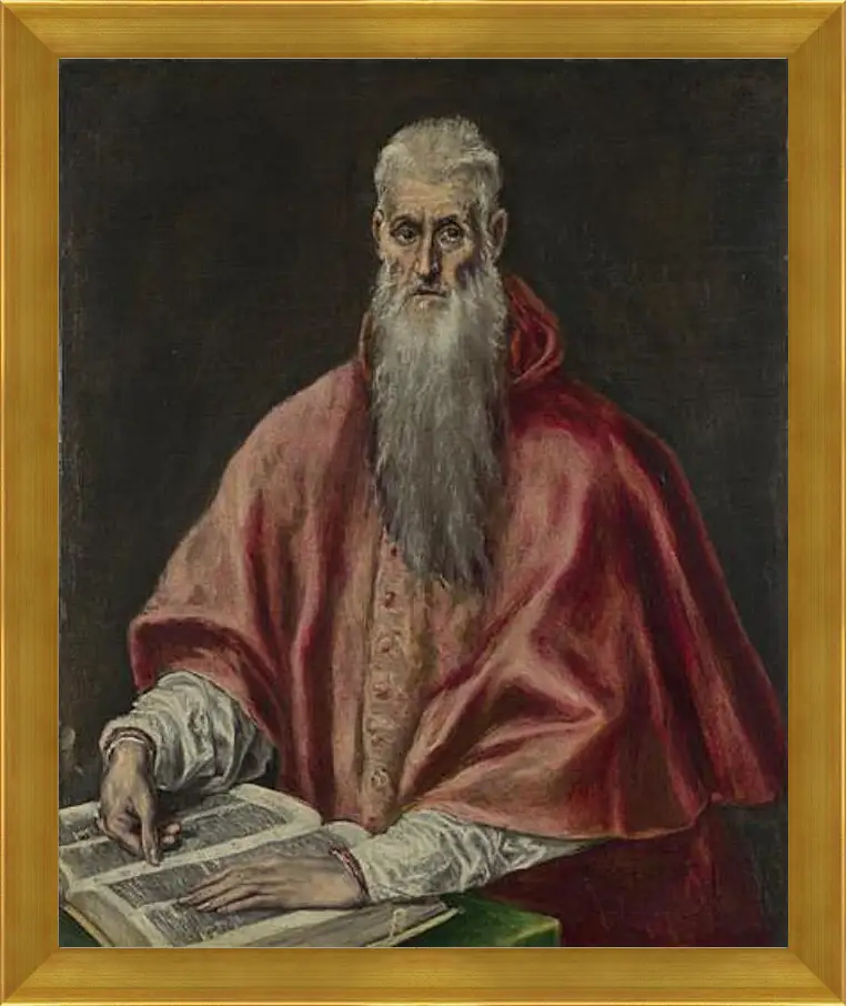 Картина в раме - Saint Jerome as Cardinal. Эль Греко