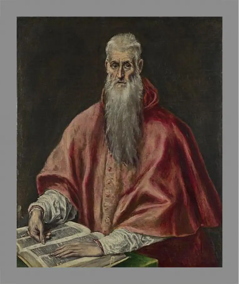 Картина в раме - Saint Jerome as Cardinal. Эль Греко