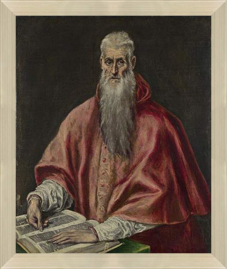 Картина в раме - Saint Jerome as Cardinal. Эль Греко