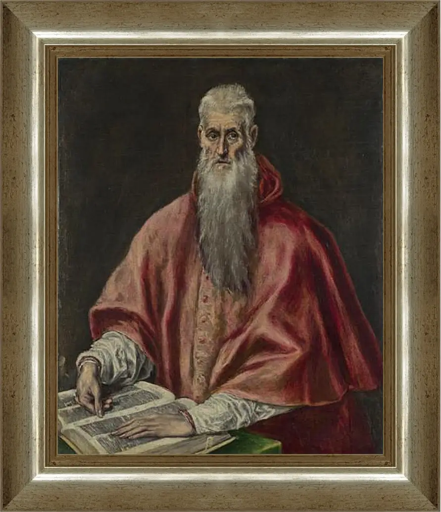 Картина в раме - Saint Jerome as Cardinal. Эль Греко