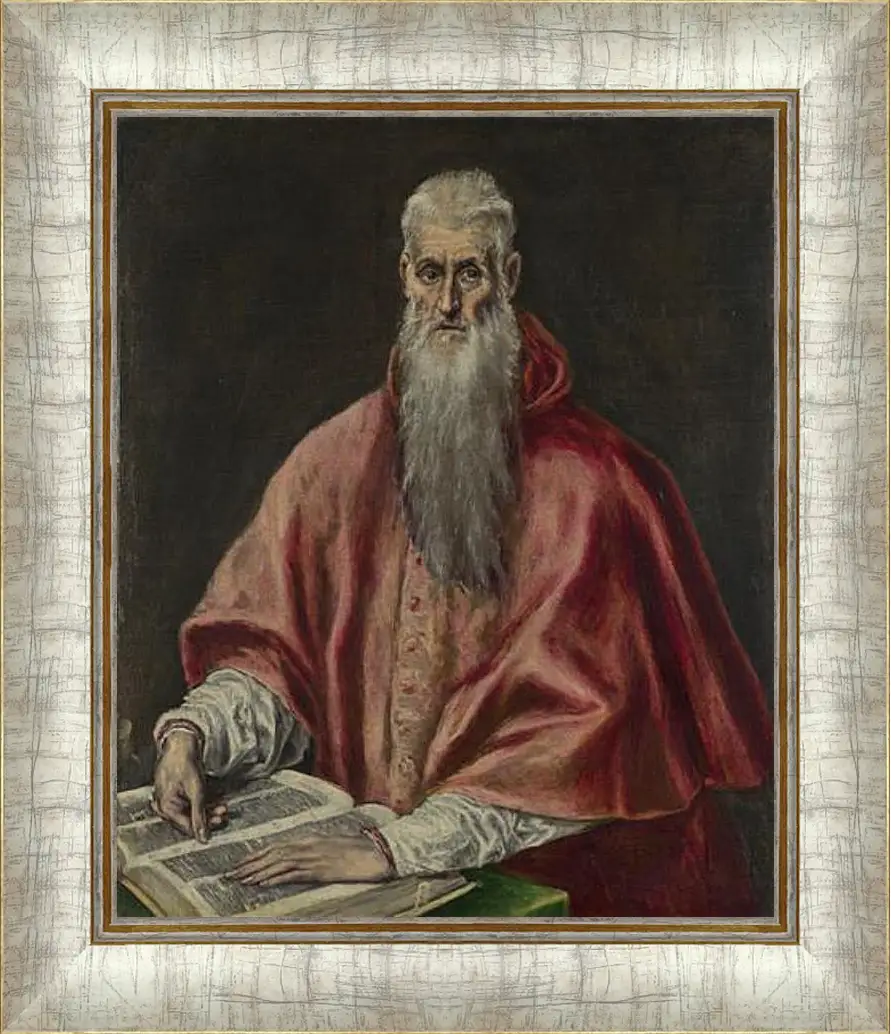 Картина в раме - Saint Jerome as Cardinal. Эль Греко