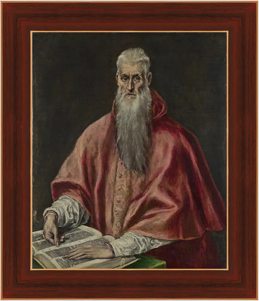 Картина в раме - Saint Jerome as Cardinal. Эль Греко