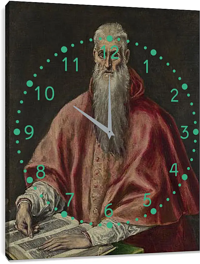 Часы картина - Saint Jerome as Cardinal. Эль Греко