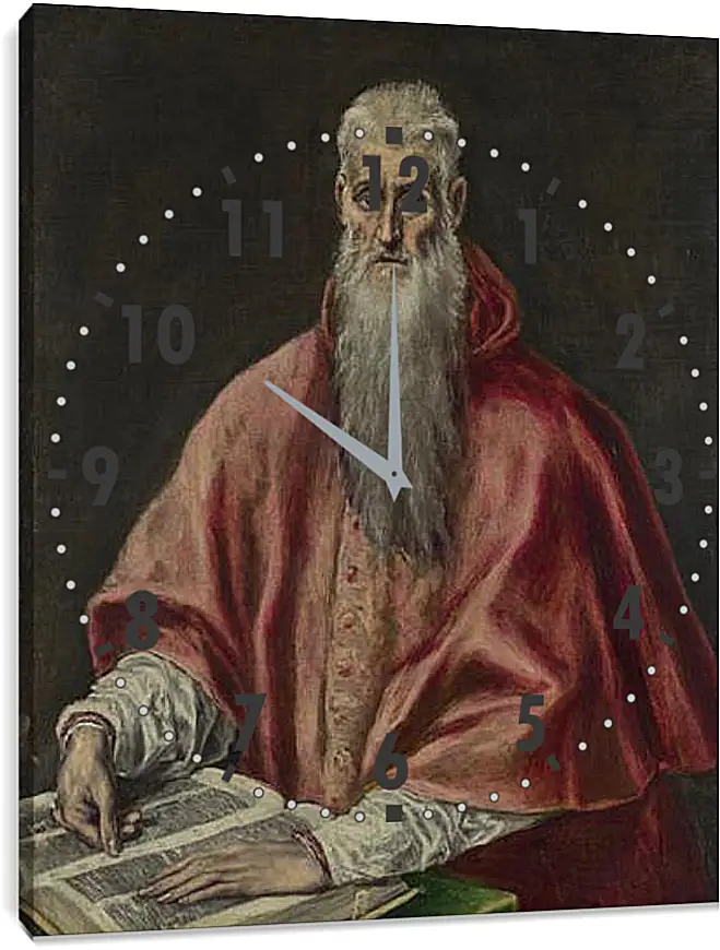 Часы картина - Saint Jerome as Cardinal. Эль Греко