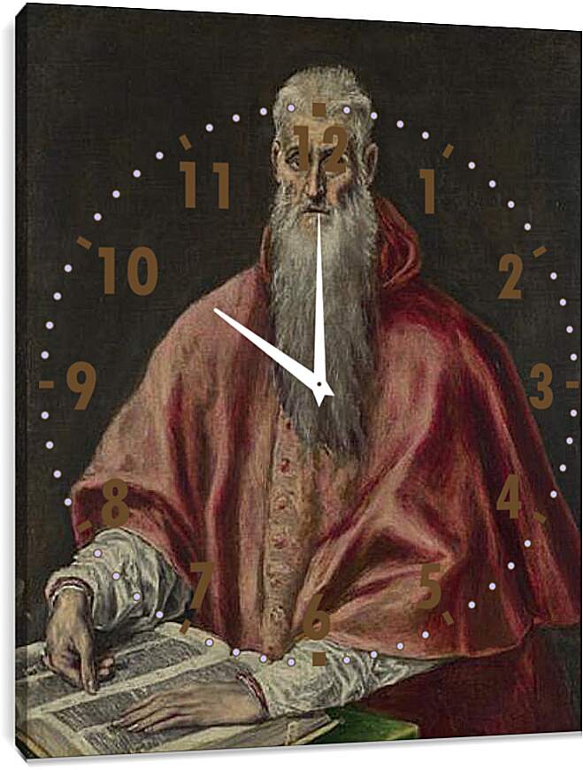 Часы картина - Saint Jerome as Cardinal. Эль Греко
