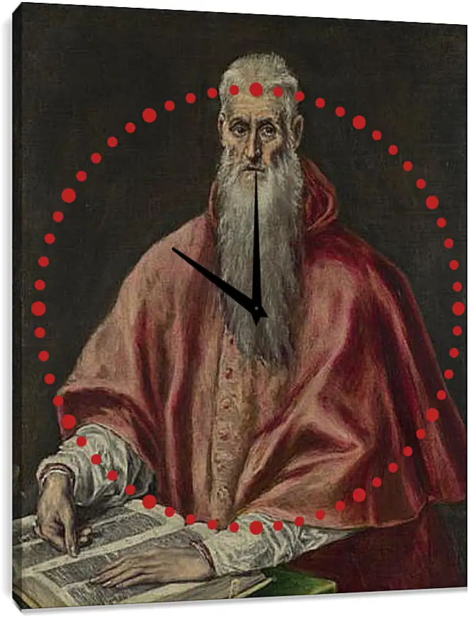 Часы картина - Saint Jerome as Cardinal. Эль Греко