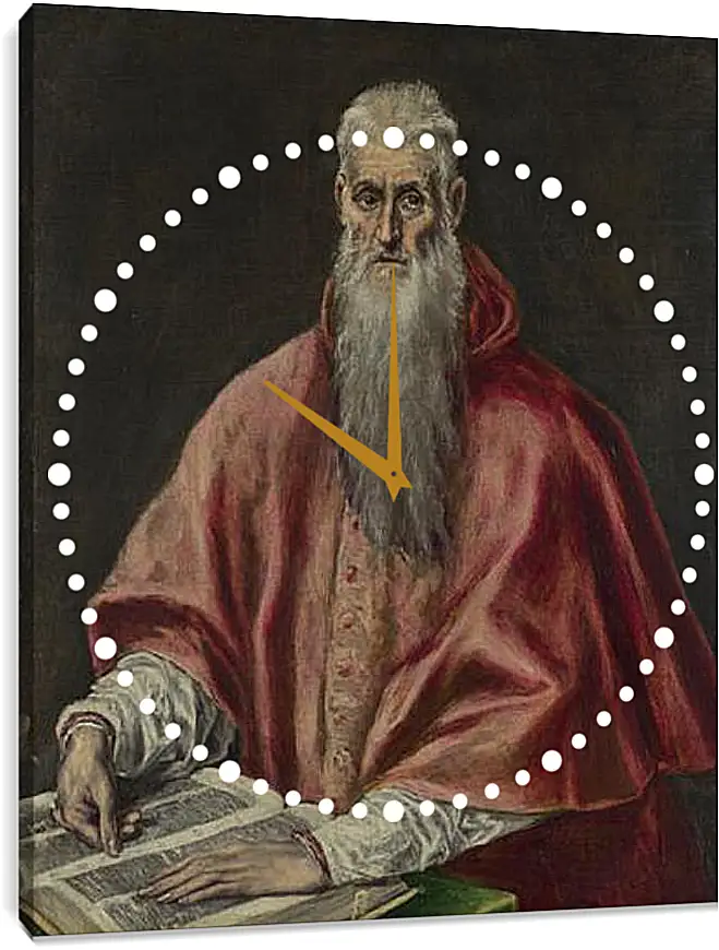 Часы картина - Saint Jerome as Cardinal. Эль Греко