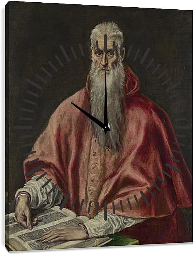 Часы картина - Saint Jerome as Cardinal. Эль Греко