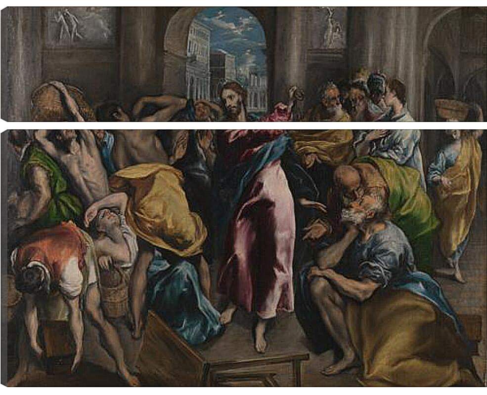 Модульная картина - Christ driving the Traders from the Temple. Эль Греко