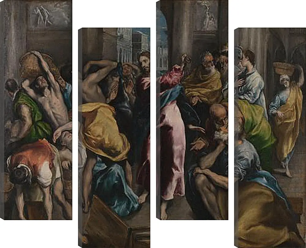Модульная картина - Christ driving the Traders from the Temple. Эль Греко