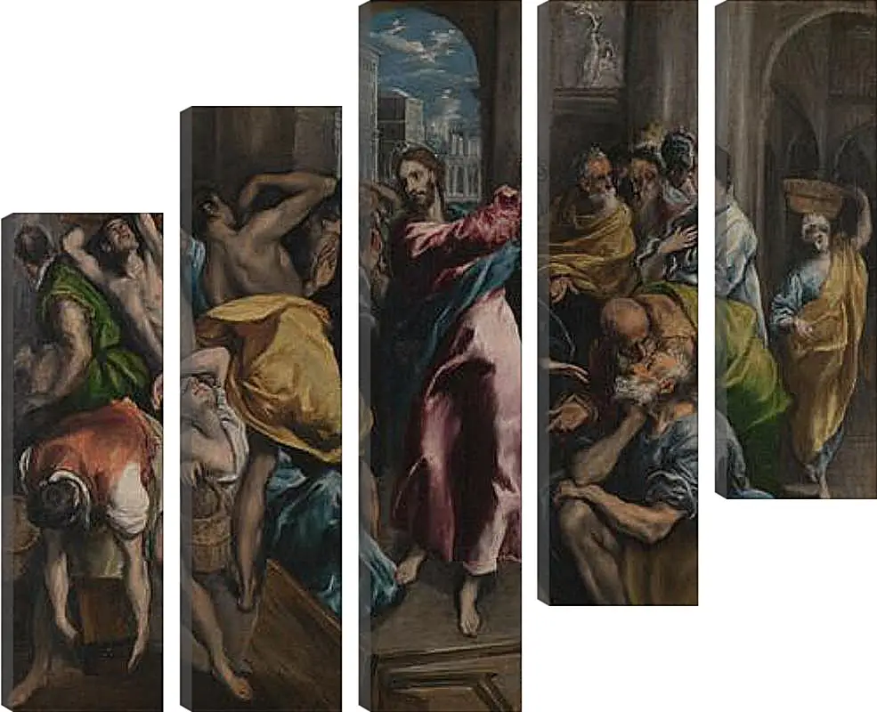 Модульная картина - Christ driving the Traders from the Temple. Эль Греко