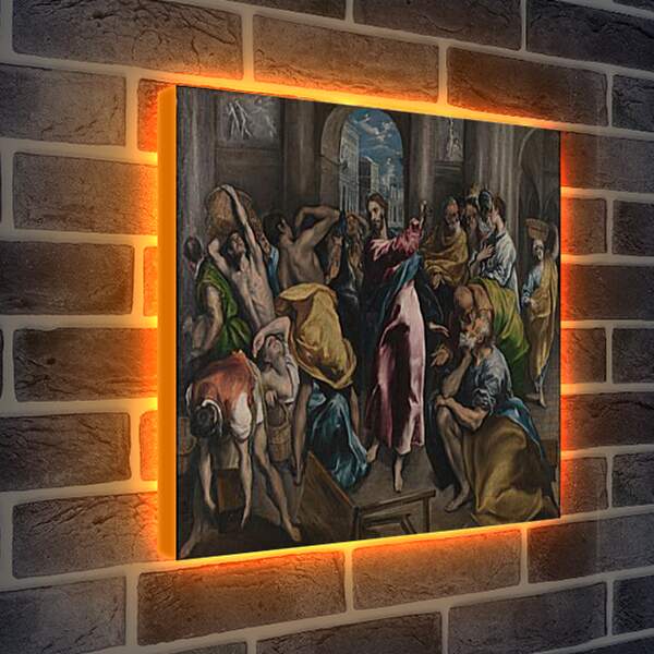 Лайтбокс световая панель - Christ driving the Traders from the Temple. Эль Греко