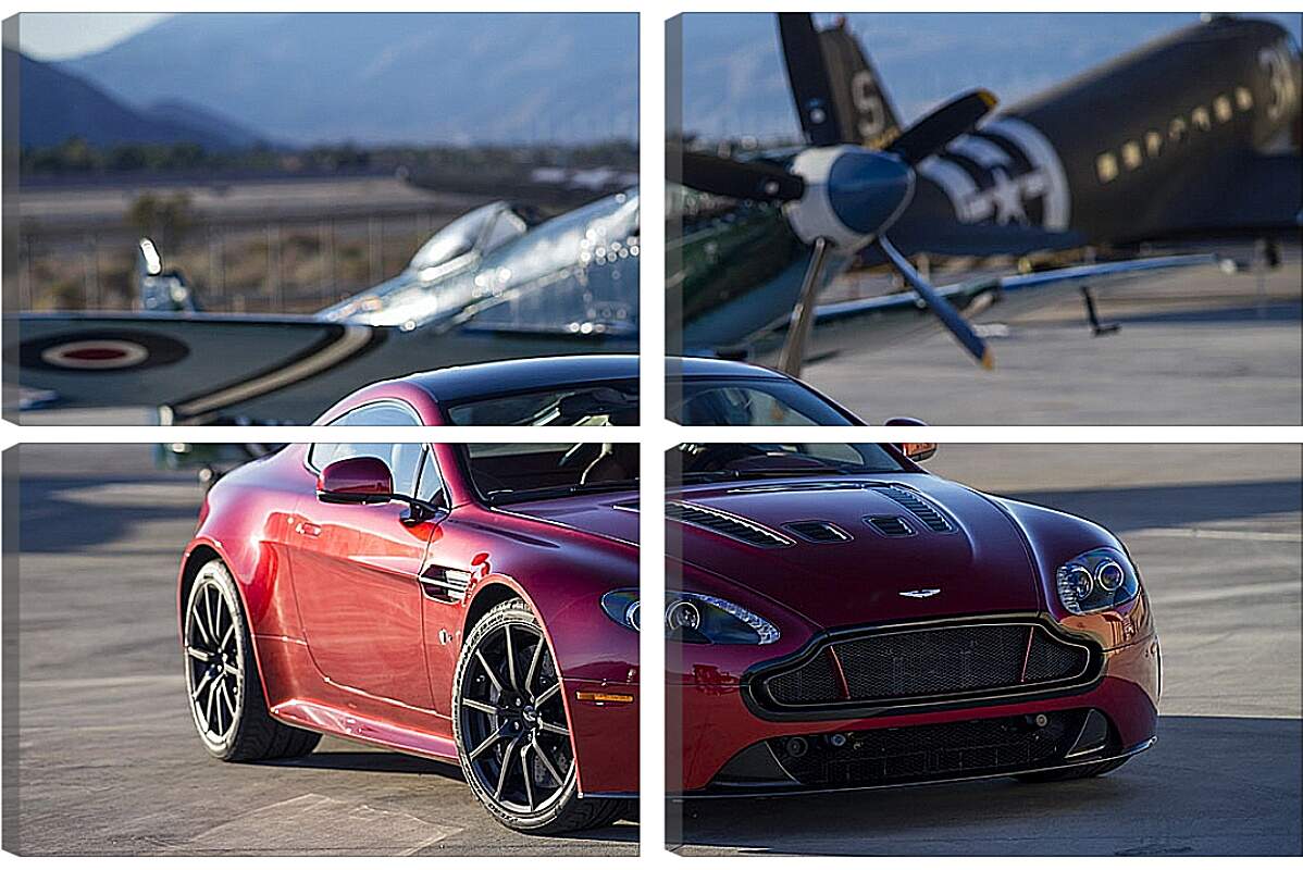 Модульная картина - Aston Martin и самолет
