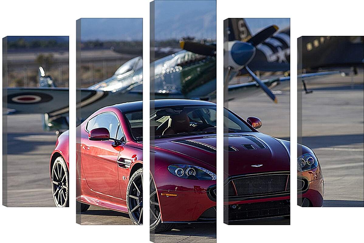 Модульная картина - Aston Martin и самолет