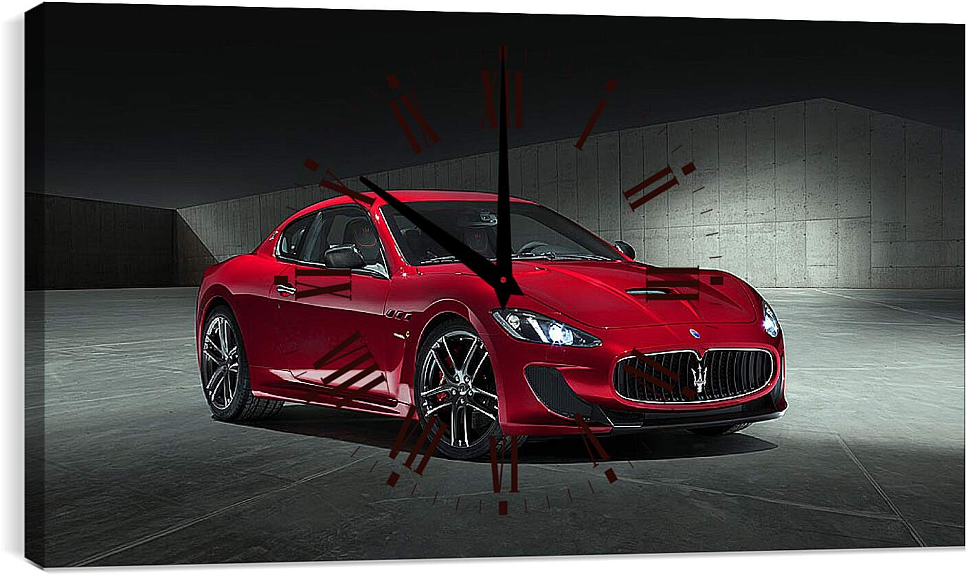 Часы картина - Красный Мазерати (Maserati)