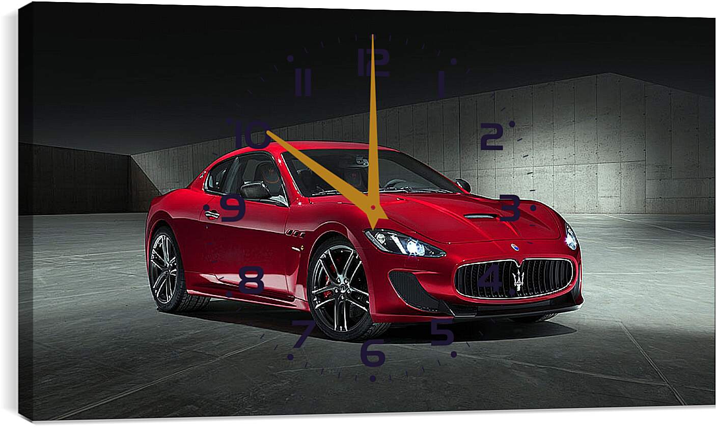 Часы картина - Красный Мазерати (Maserati)