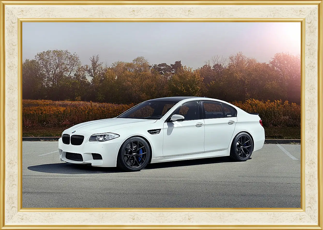 Картина в раме - BMW M5 белый