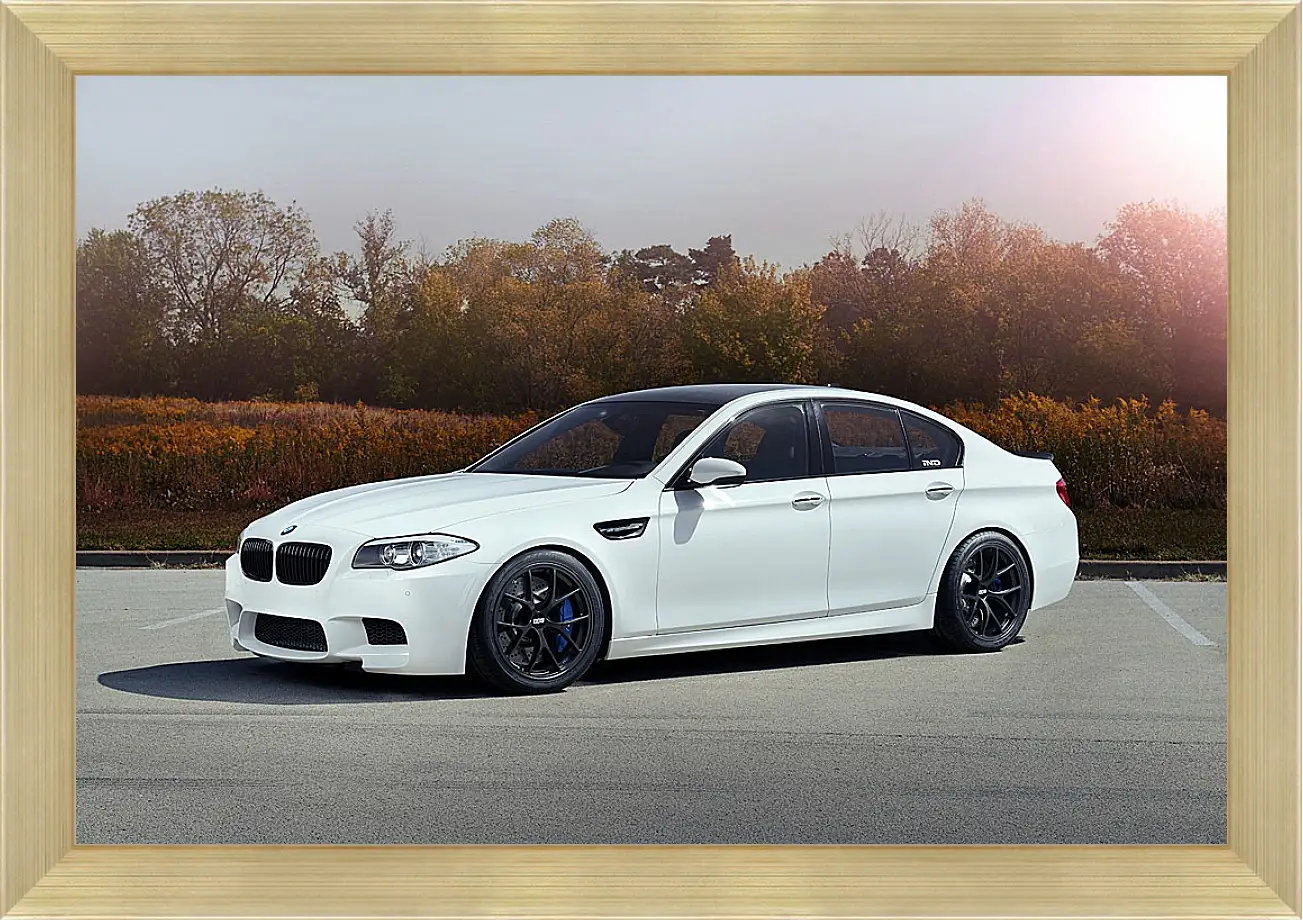 Картина в раме - BMW M5 белый