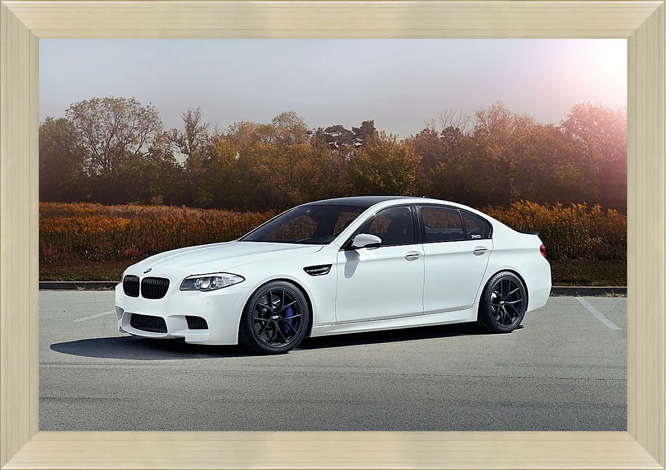 Картина в раме - BMW M5 белый