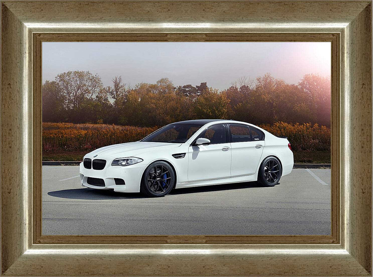 Картина в раме - BMW M5 белый
