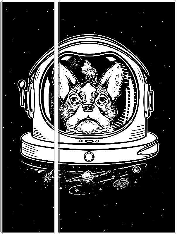 Модульная картина - Астронавт - пес