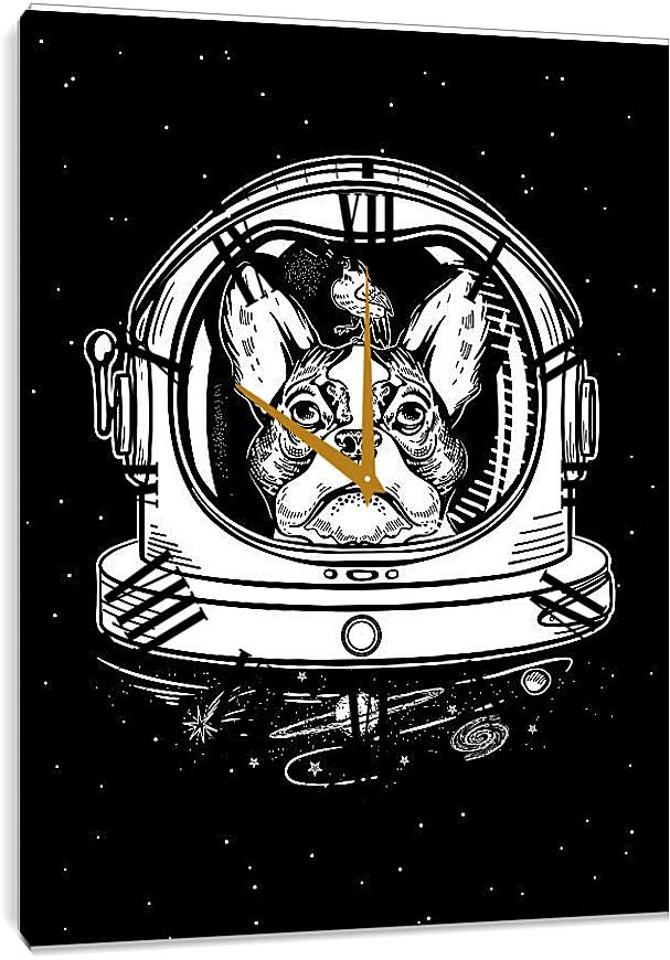 Часы картина - Астронавт - пес