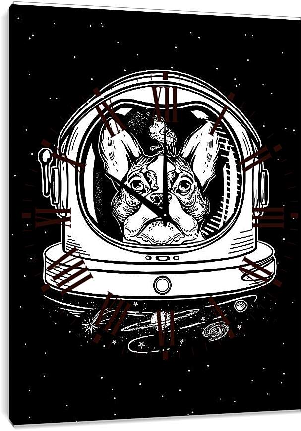 Часы картина - Астронавт - пес