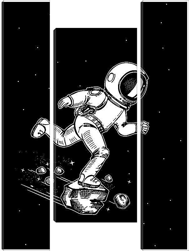 Модульная картина - Астронавт бежит