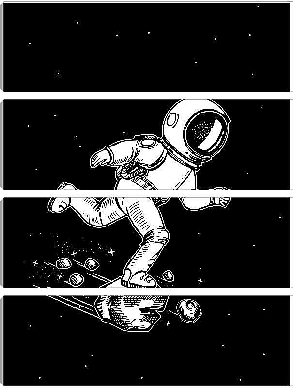 Модульная картина - Астронавт бежит