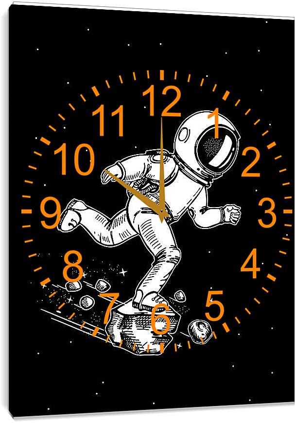 Часы картина - Астронавт бежит