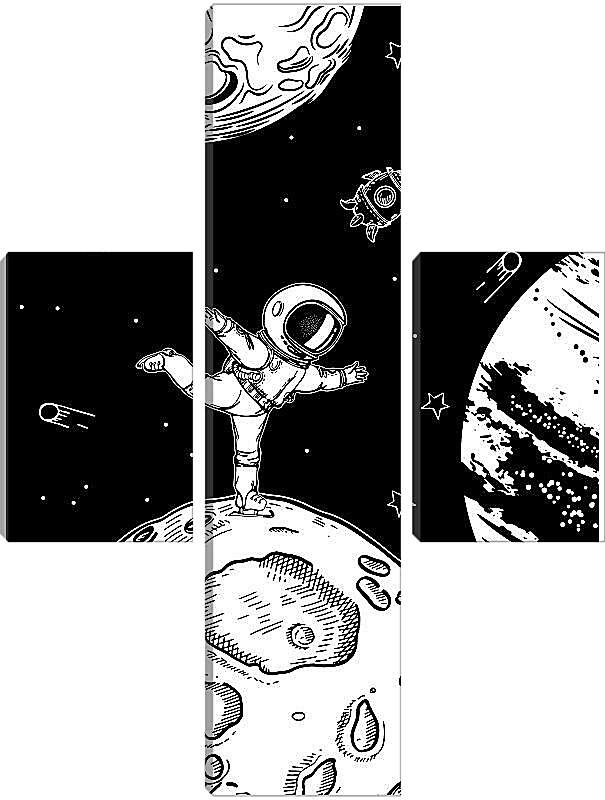 Модульная картина - Астронавт и космос