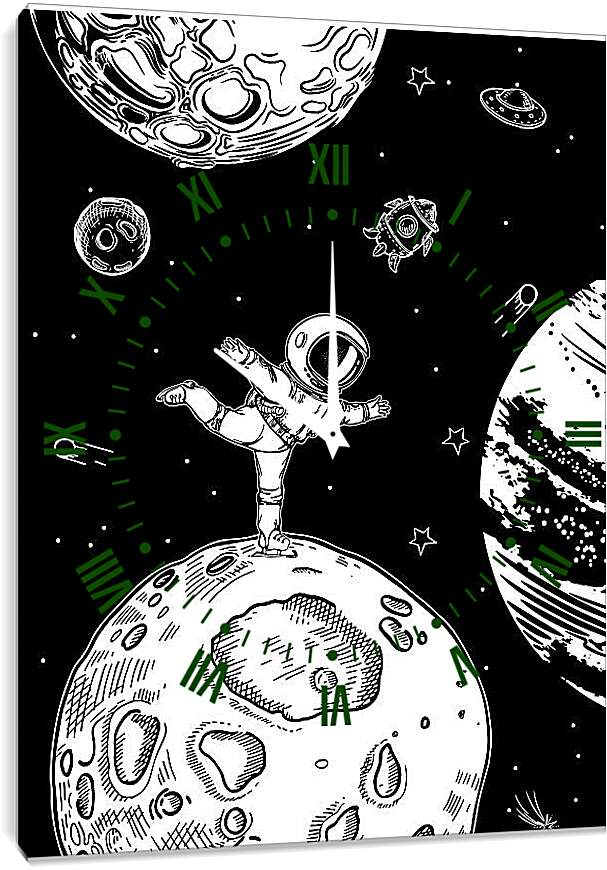 Часы картина - Астронавт и космос