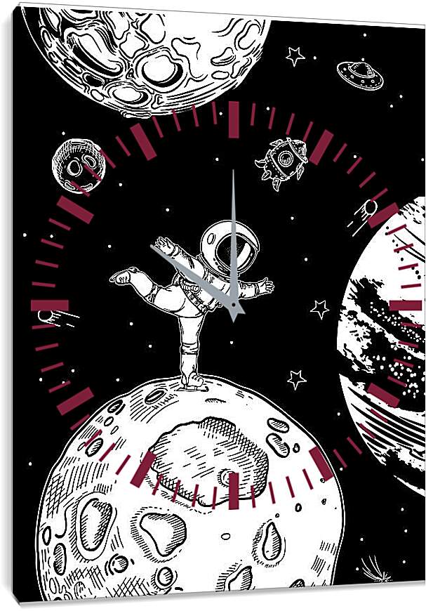 Часы картина - Астронавт и космос