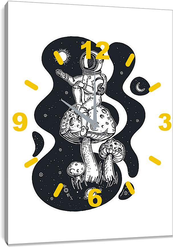 Часы картина - Астронавт и солнце
