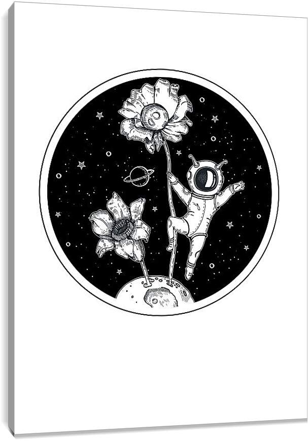 Постер и плакат - Астронавт и цветок