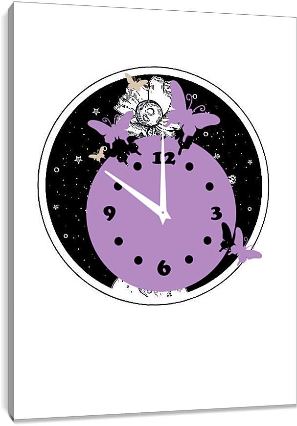 Часы картина - Астронавт и цветок