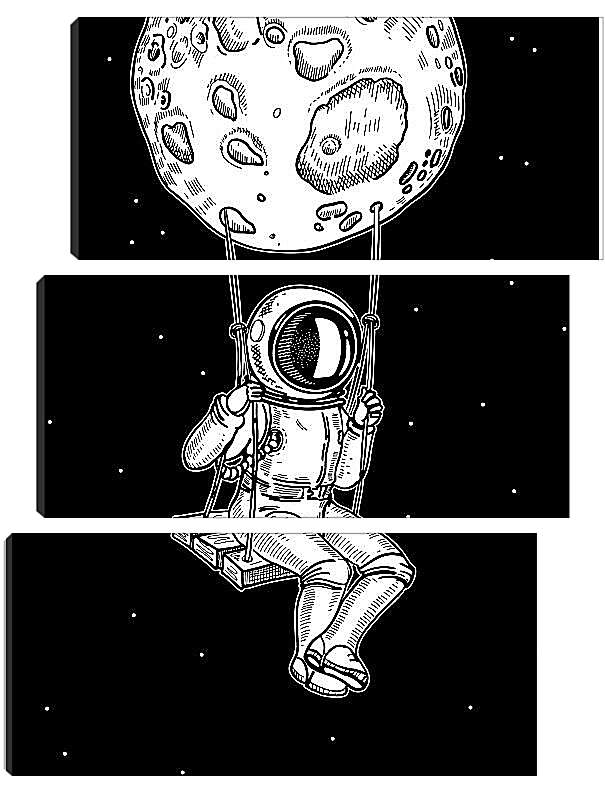 Модульная картина - Астронавт на качелях