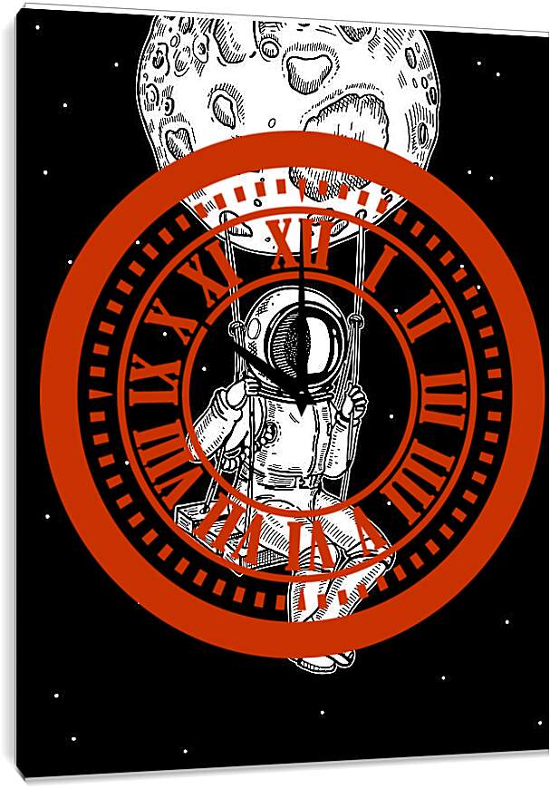 Часы картина - Астронавт на качелях