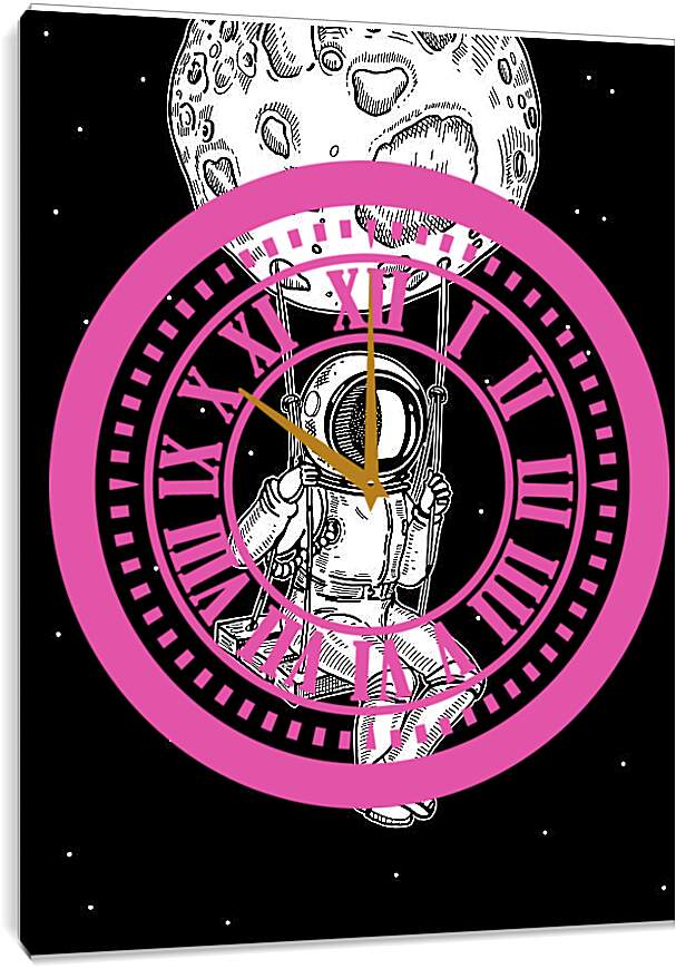 Часы картина - Астронавт на качелях