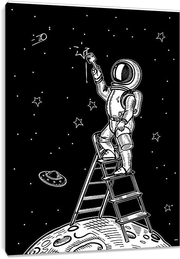 Постер и плакат - Астронавт рисует звезды