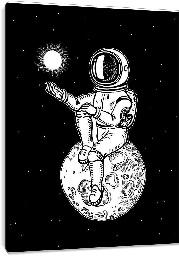 Постер и плакат - Астронавт сидит на планете