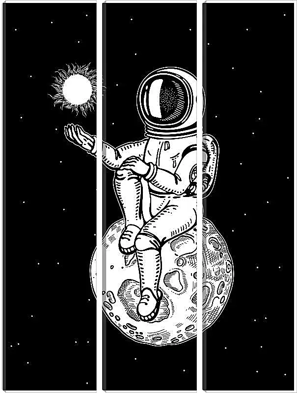 Модульная картина - Астронавт сидит на планете