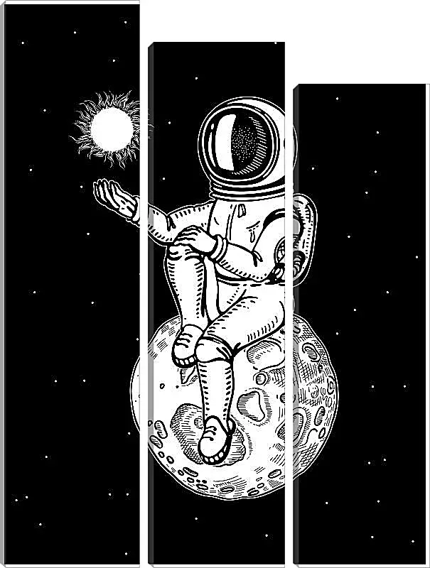 Модульная картина - Астронавт сидит на планете