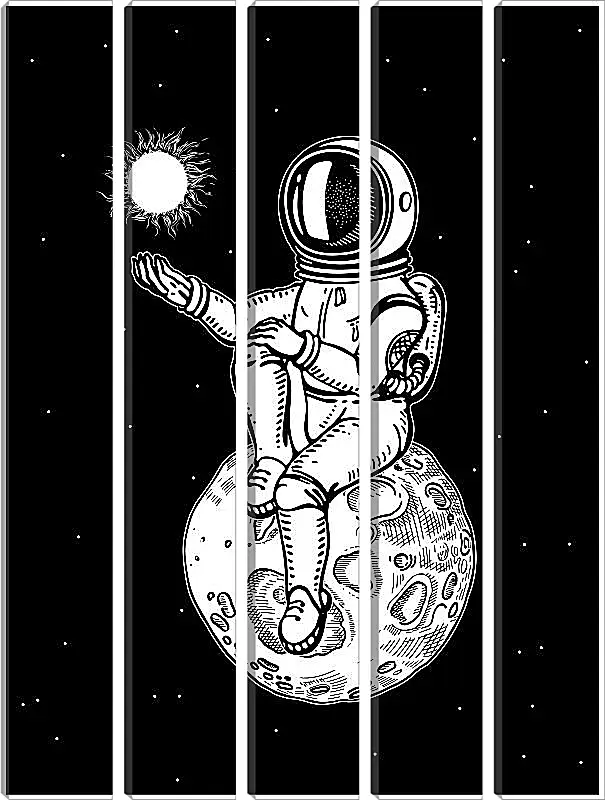 Модульная картина - Астронавт сидит на планете